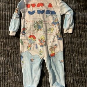 Carter's USA Map Kids One Piece Footie - vintage